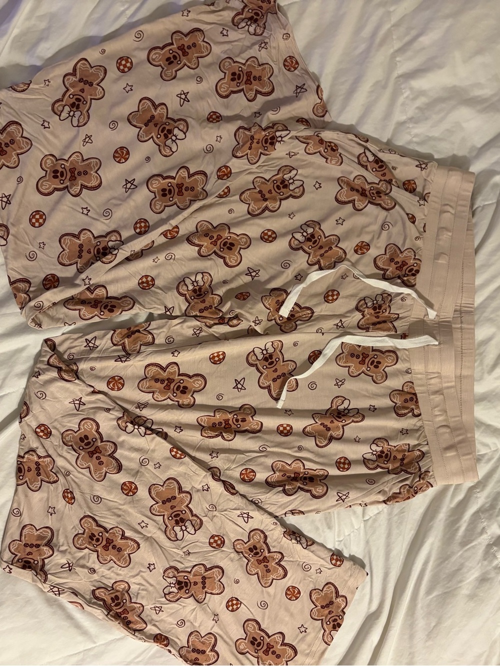 Women’s Mickey Gingerbread Bear Pajama Pants - Beige